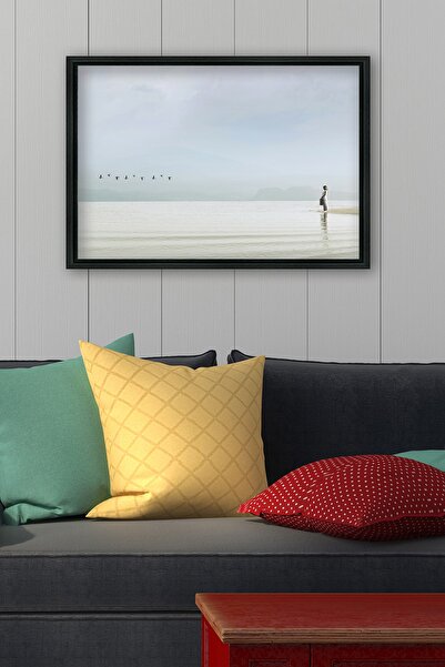 Tablo Center Siyah L Çerçeve Kanvas Tablo 75x105cm