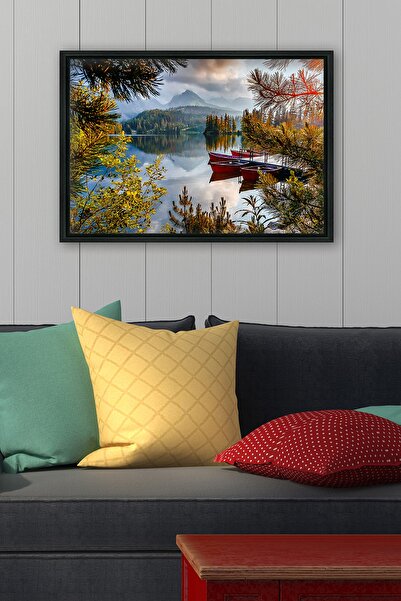 Tablo Center Siyah L Çerçeve Kanvas Tablo 75x105cm