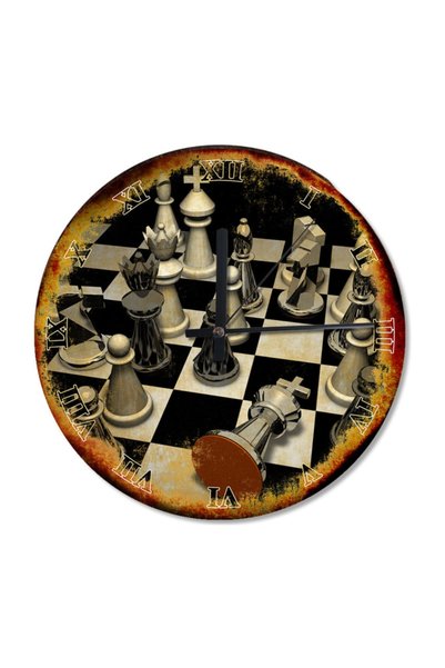 Generic Brand 30 cm Diameter Chess Game Checkmate Silent Wall Clock