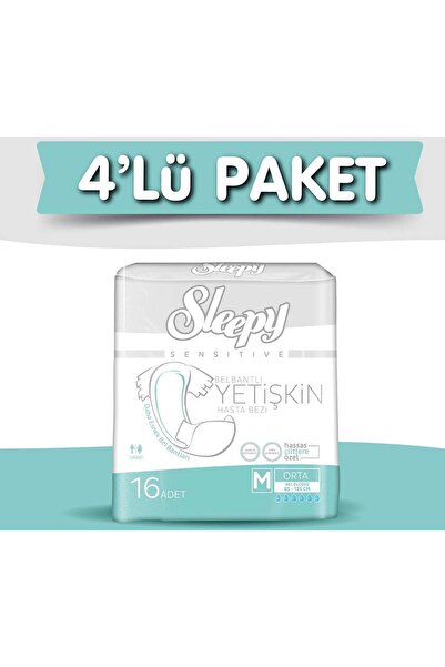 Sleepy 4'Lü Sleepy Medium Yetişkin Bezi 16X4 64 Adet