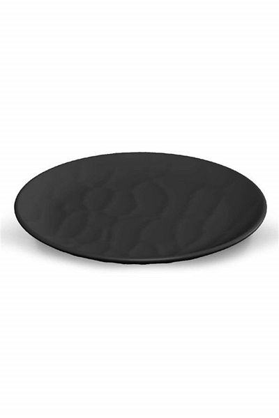 Tria 6 Pieces 28 Cm Black Serving Plates with Unbreakable Relief - Tr346b
