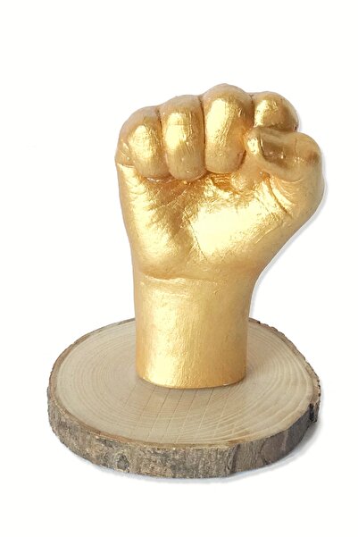 Küçük İzler 3D Child Handprint Sculpture Mold Set with Natural Wooden Stand w...