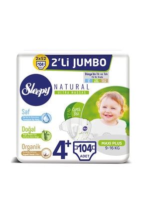 sleepy natural bebek bezi 4 beden maxi plus 2x2 li jumbo 104 adet fiyati yorumlari trendyol