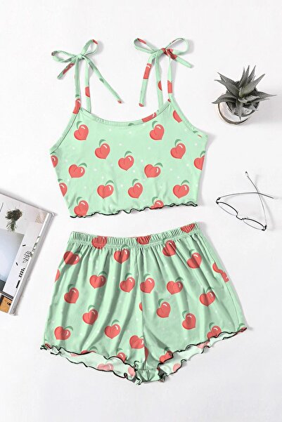 PEMBİŞ HOMEWEAR Angelina Apple 2 Li Ultrasoft Şort Takımı