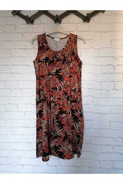 anne moda ankara Αμάνικο χρώμα κανέλας, βαμβακερό βισκόζη, 2 τσέπες