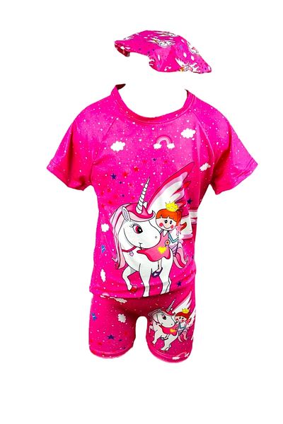 Rs Ramuni Girl's 3-piece Swimsuit Set-Unicorn