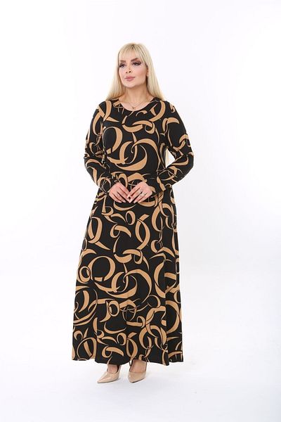 mami butik MAMI BUTİK plus size long sleeve (suitable for hijab) long maxi length stylish comfortable viscose combed cotton dress