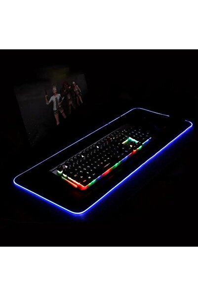 fortrek Mouse Pad Siyah Led Işıklı Rgb Mouse Pad 80x30 Mouse Pad Mausepadd