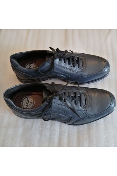 Freemood Genuine Leather Navy Blue Soft Eva Sole Lace up Shoes