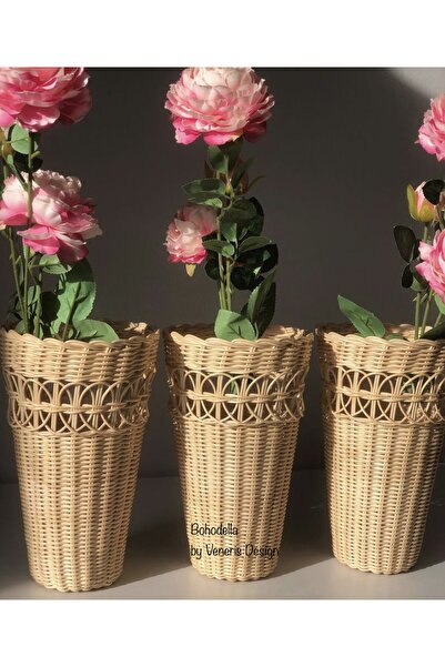 Bohodella Rattan Bambu Hasır Vazo Çiçeklik 22 Cm Pinterest Vazo