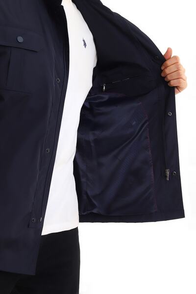 By Karaaslan Erkek Lacivert Ince Yazlık Mont Ceket Safari Model Bahar Mont Coat Vitrovka Jacket