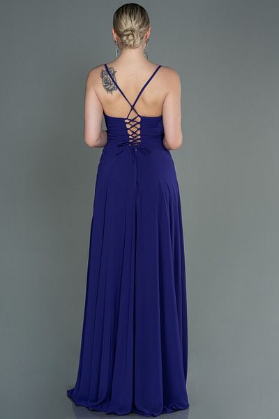 Abiyefon Rochie de seara din sifon mov - Decoltat pe picioare si spate, Abu1305