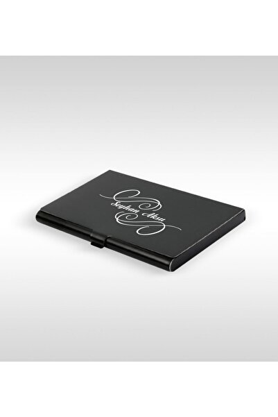 Bk Gift Kişiye Özel Siyah Metal Kartvizitlik