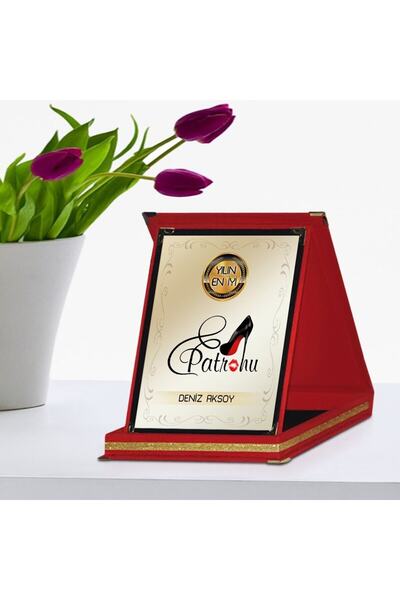 Bk Gift Kişiye Özel Yılın En İyi Patronu Kırmızı Plaket Ödülü - 1