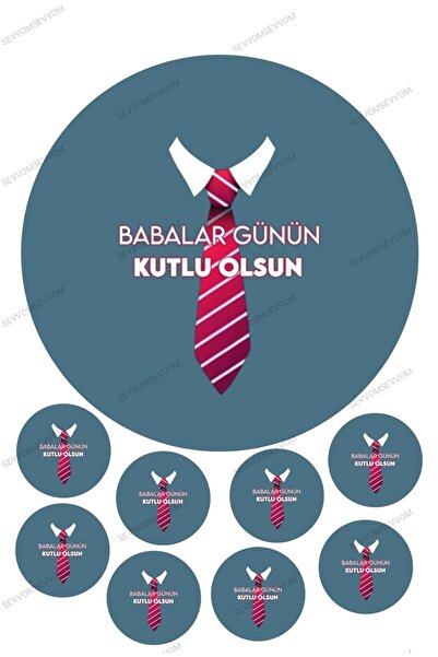 sevvom YENİLEBİLİR KAĞIT BABALAR GÜNÜ RESİMLİ PASTA ÜSTÜ ŞEKER KAĞIDI BASKISI