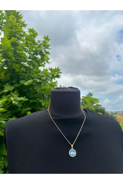 Uno Di Famiglia Enameled Eye Necklace, Chain Necklace 1stQuality