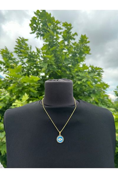 Uno Di Famiglia Enameled Eye Necklace, Chain Necklace 1stQuality