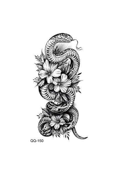 Everglow Jewelry Yılan Çiçek Desen Dövme Tatto