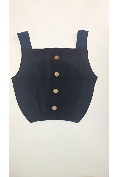 melosh Kız çocuk siyah crop bluz