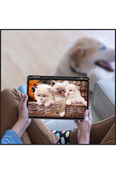 m.tk moveteck Huawei Matepad Se 10.4 Kılıf Kalem Bölmeli Trifolding Yatay Dikey Standlı Smart With Pen Darbe Emici