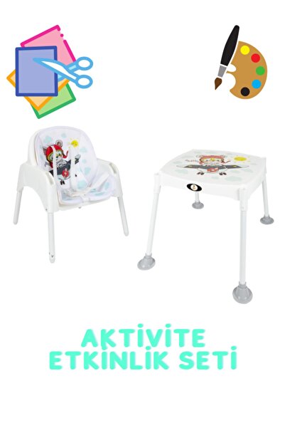 AYVELLA ETKİNLİK MASASI MAMA SANDALYESİ EMNİYET KEMERLİ 2 MİNDER HEDİYELİ AKT...