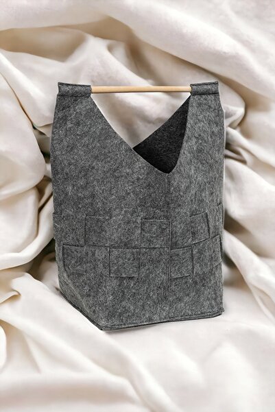 Milenay Чорний повстяний плетений багатофункціональний органайзер-кошик - 26x...