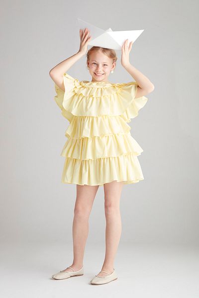 hoQuspoQus Girl's Ruffle Dress - Yellow