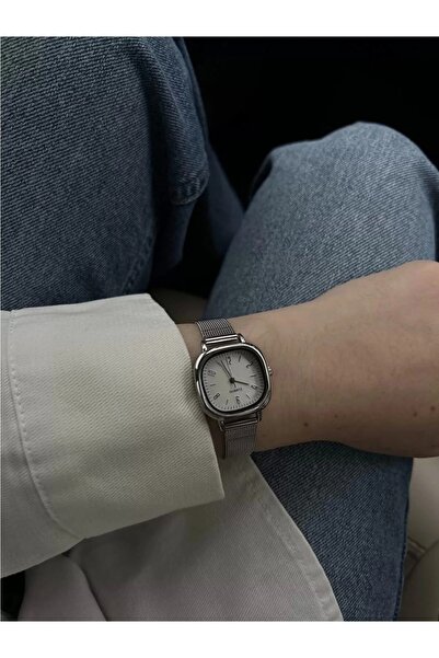LOOKUP NEW Elias Unisex Women Men Silver Mesh Oval Square Minimal Vintage New Season Steel Cord Wristwatch