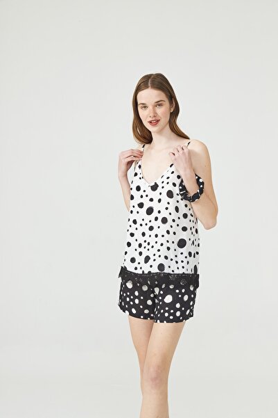 ENNA MODA New Season Strap Nightgown Top and Shorts Set, Summer Pajama Set, Dowry Pajama Set