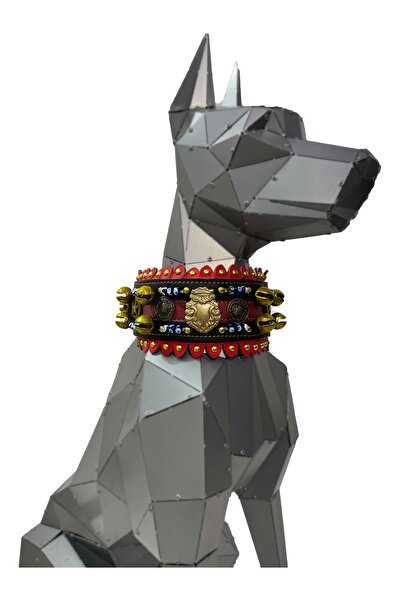 Tasma Market Kangal Köpek Tasması Deri 10 Zilli Özel Tasarım Tasma