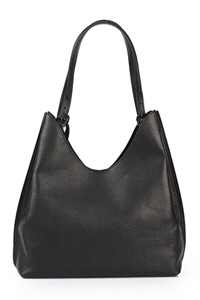 Ysmn Hakiki Deri Kadın Omuz Çantası Siyah Yc012015ddz