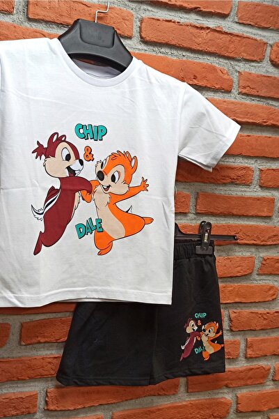 endudu Yeni Sezon Oversize Sincap Baskılı Yazlık Şortlu Alt Üst Unisex Takım