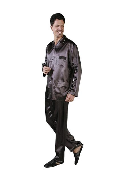 ANCELO COLLARED MEN'S SATIN 2-PIECE PAJAMAS SET 444