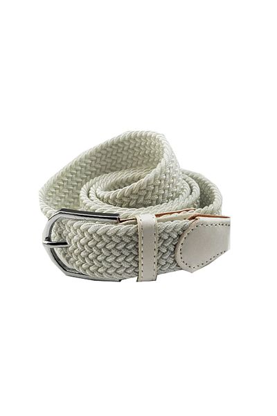 Kemer Dünyası Unisex Elastic Braided Belt White