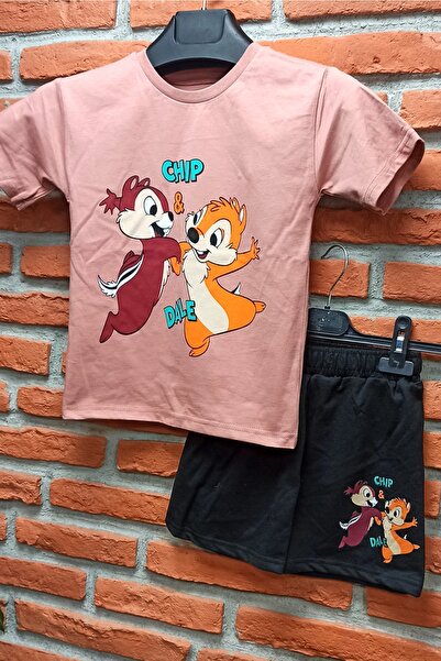 endudu Yeni Sezon Oversize Sincap Baskılı Yazlık Şortlu Alt Üst Unisex Takım