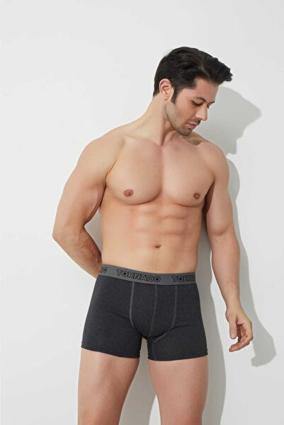 MADALİNA Erkek Antrasit Pamuklu Boxer