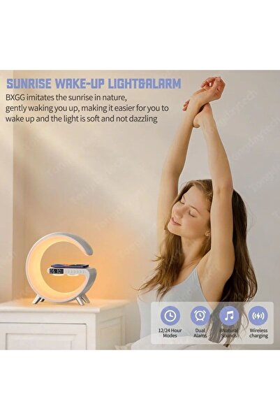 fortrek Kablosuz Şarj Çalar Saat Bluetooth Hoparlör App Kontrol Rgb Gece Lambası Çok Fonksiyonlu Atmosfer