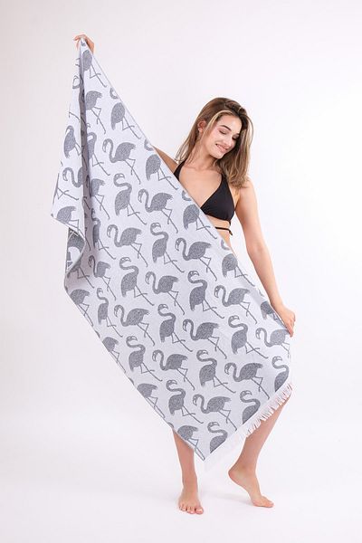 Mariva home Towel Peshtemal, Beach Towel, Bath Towel, Flamingo Pattern
