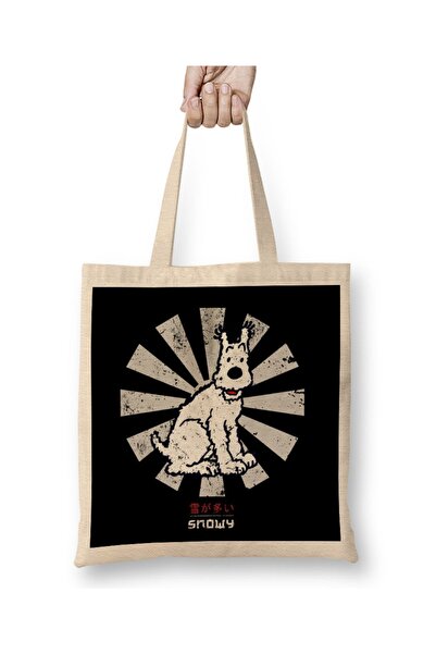Baskı Dükkanı Snežna retro japanska Tintin tkanina Torba duga Sa ručkom