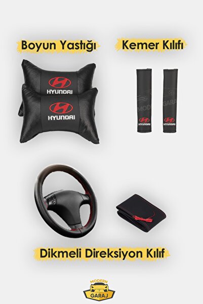 Modern Garaj Hyundai Accent, Accent Era, Getz, Excel, Koltuk Kılıfı Boyun Yastığı Kemer Pedi Dikmeli Direksiyon K