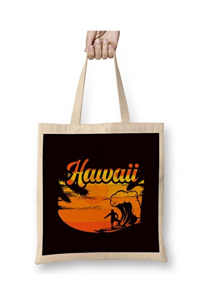 Baskı Dükkanı Havaji Surfer Talas Okean Ostrvo Havajska Plaža Aloha Putna Tor...