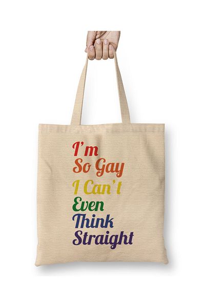 Baskı Dükkanı Υφασμάτινη τσάντα Pride 'I'm So Gay' με μακριά λαβή