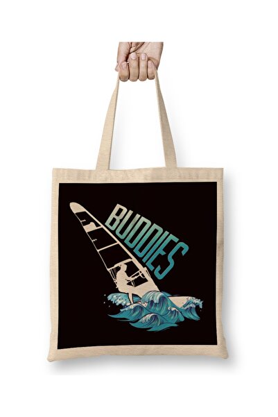 Baskı Dükkanı Віндсерфінг Buddies Віндсерфінг Дошка для серфінгу Океанські хвилі Серфінг Bez Çanta Uzun Saplı