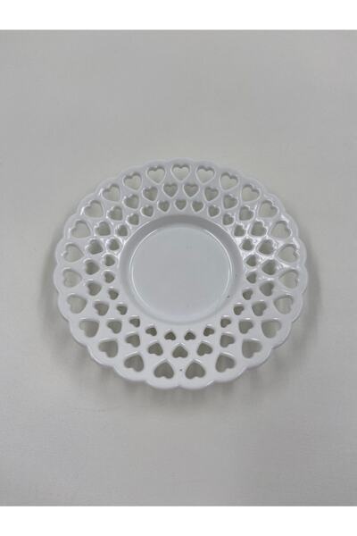 Alsamkapsam طبق شاي منسوج فاخر من البلاستيك مصنوع من القش. مظهر بورسلين 6 قطع