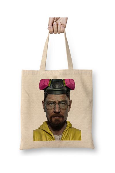 Baskı Dükkanı Breaking Bad Walter White υφασμάτινη τσάντα με μακριά λαβή