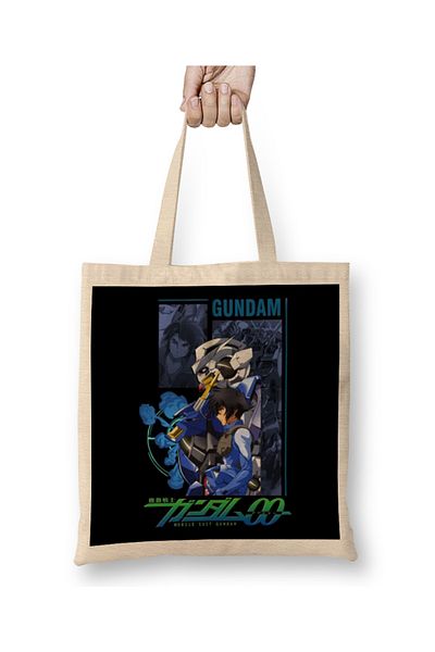 Baskı Dükkanı Υφασμάτινη τσάντα Gundam Mobile Suit με μακριά λαβή
