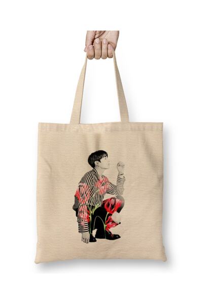 Baskı Dükkanı Bts Jungkook Postao sam tvoja cvetna torba Torba Dugačka Sa ručkom