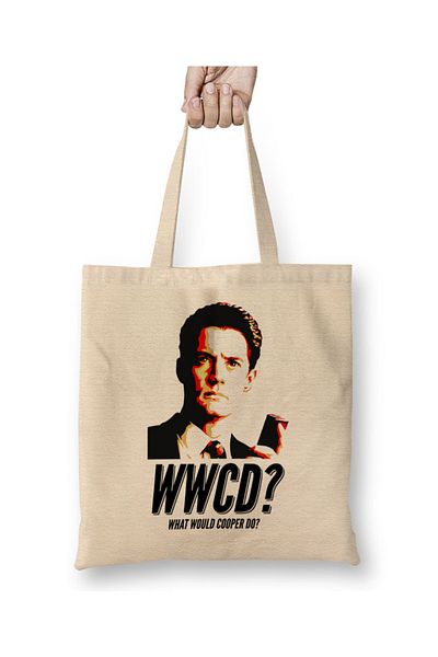 Baskı Dükkanı Ce ar face Cooper Agentul Dale Cooper Geantă din pânză Twin Peaks cu mâner lung