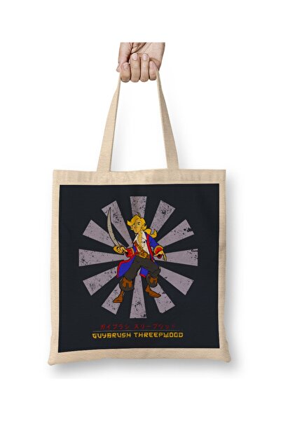 Baskı Dükkanı Guybrush Threepwood retro japanska tkanina Torba duga Sa ručkom