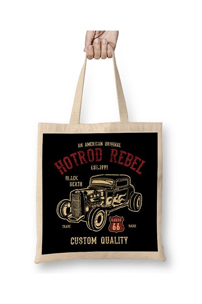 Baskı Dükkanı Υφασμάτινη τσάντα Hot Rod Rebel με μακριά λαβή
